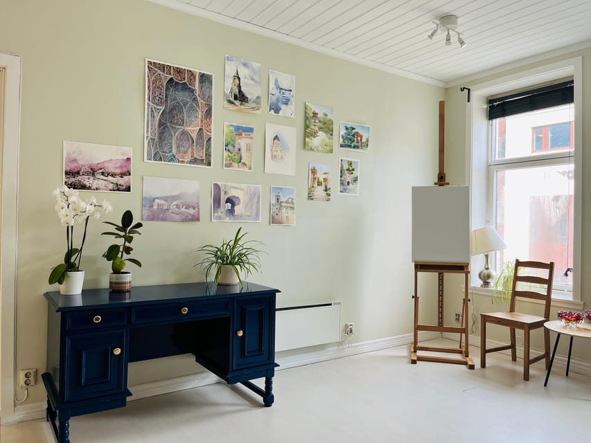 Bergen: paint Norwegian landscape with watercolor - Materials, Coffee and Tea, and the Real Value of $89