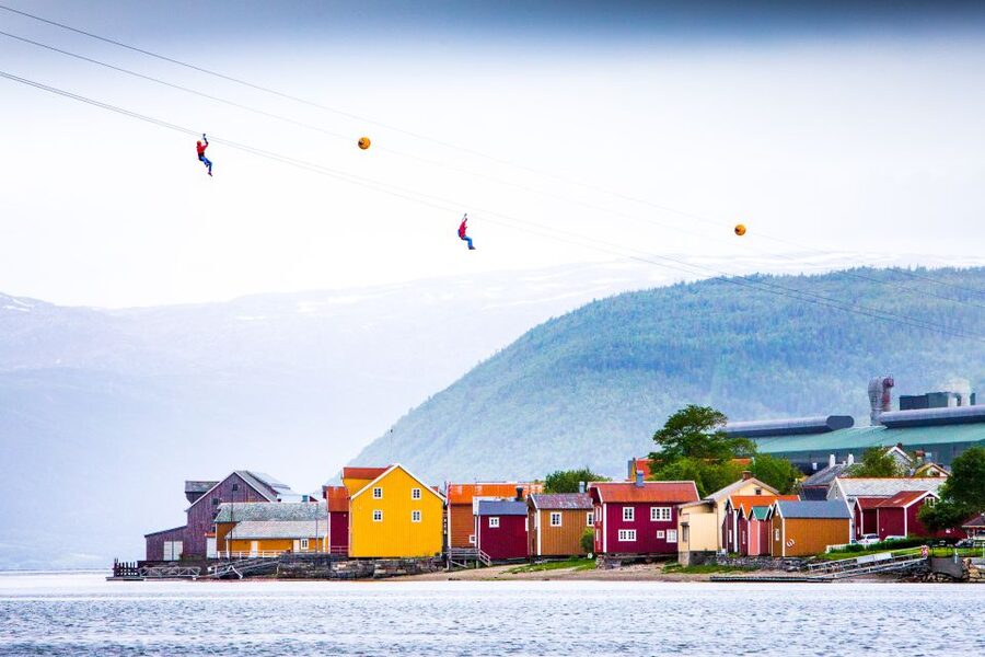 Feel the adrenaline in Mosjøen Zipline - Zipline Views Over Mosjøen, Starting on Storfjellet