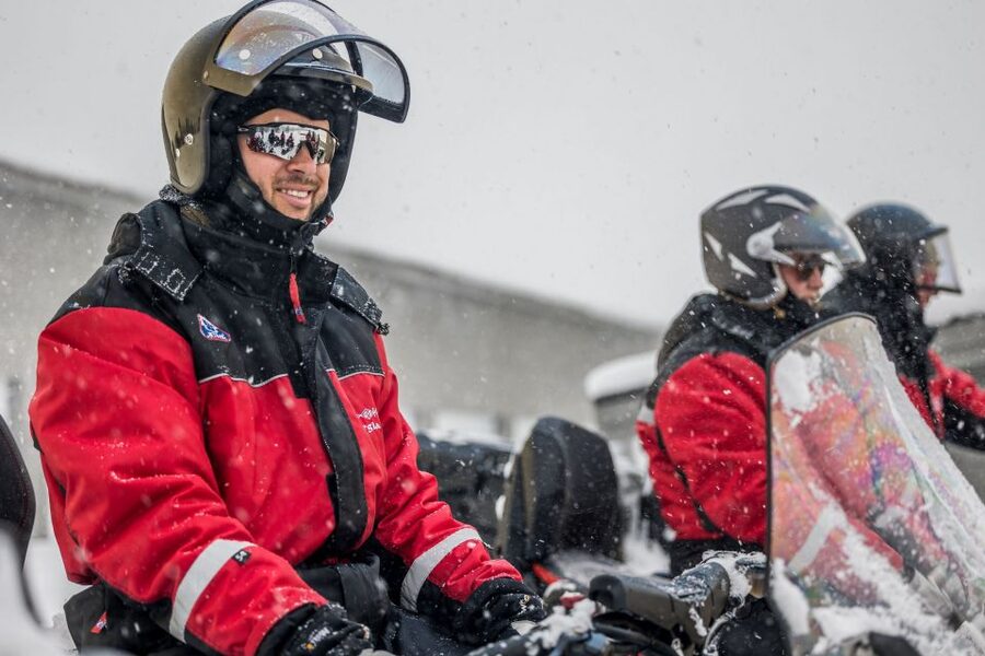 From Alta: Daytime Snowmobile Adventure - Food Breaks and Why the Snack Stops Are Part of the Point