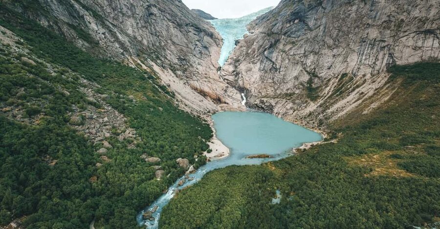 From Olden: Briksdal Glacier Guided Hiking Shore Excursion - Briksdalsbreen: glacier views, waterfall spray, and the payoff at the stop