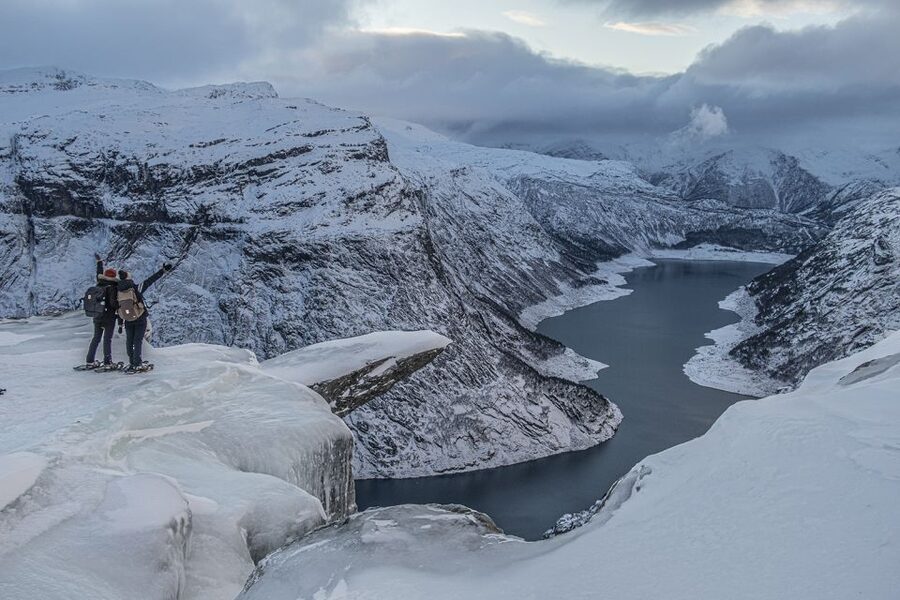 From Skjeggedal: Trolltunga Sunset Winter Overnight tour - The Arctic Dome night: glamping that’s built for cold