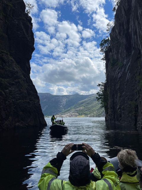 From Stavanger: RIB Tour to Lysefjord - Preikestolen from below: the stop that sells the whole trip