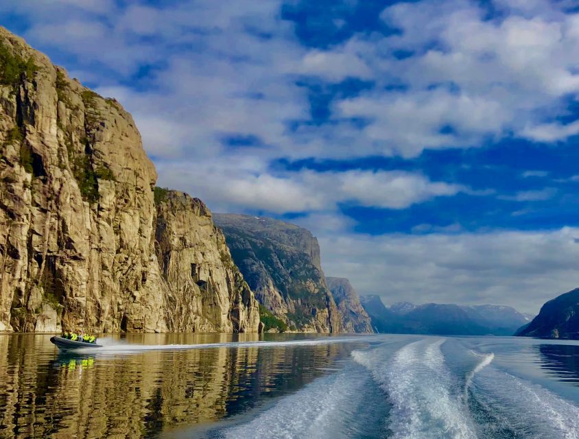 From Stavanger: RIB Tour to Lysefjord - Vagabond Cave and the Ice Age story: history you can feel with your eyes