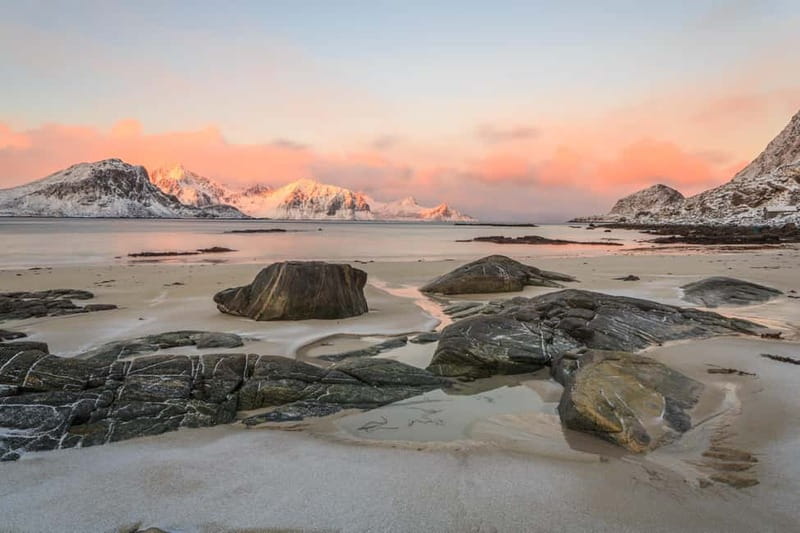 From Svolvaer: 2-Day Lofoten Highlights Photo Tour - North Lofoten day: churches, Hoven Mountain, and beach-to-harbor variety