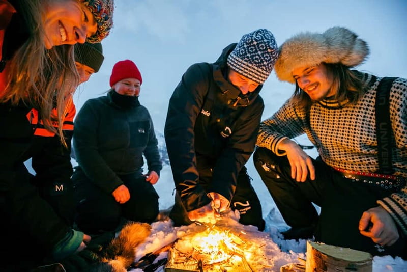 From Tromsø: Daytime Snowshoeing and Snow Park Visit - What you actually learn in the wilderness, fire included