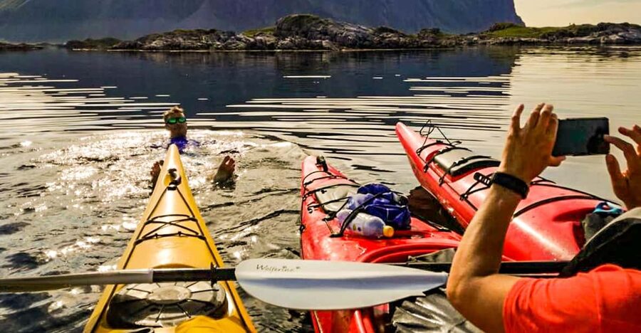 Lofoten: Full Day Combo tour, (kayaking and rappelling) - Short Hike, Mountain Views: The Reward Comes Fast