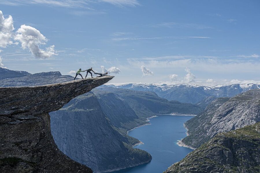 Odda: Full-Day Trolltunga Via Ferrata & Sky Ladder Adventure - Trolltunga Finish: Helmet Photos, the Real View, and Two Ways Down