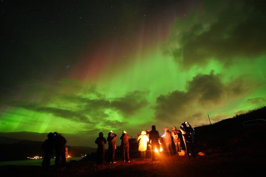 Tromsø: Chase Aurora in Minibus and Free Aurora Portrait - Stop 2: When the Sky Finally Answers Back