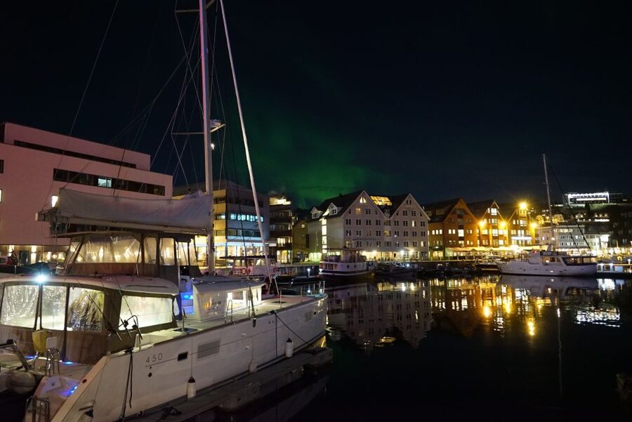 Tromsø: Northern Lights Luxury Catamaran Cruise - Where you board in Tromsø: the floating jetty by Scandic Ishavshotel
