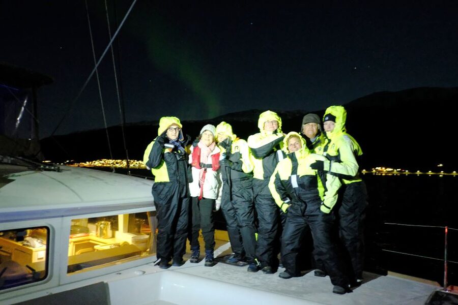 Tromsø: Northern Lights Luxury Catamaran Cruise - Fishing gear on a Northern Lights cruise: a smart way to fill the cold