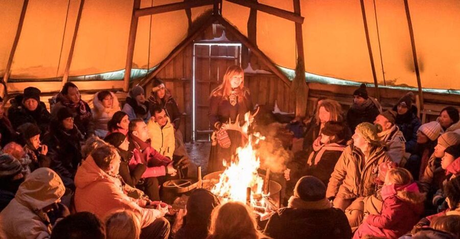 Tromsø: Reindeer Camp Dinner with Chance of Northern Lights - Dinner in the Camp Gamm(e): Salmon, Bidos, Sami Bread, and Chocolate Cake