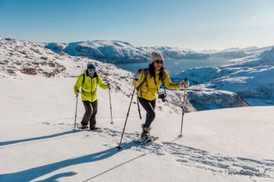 Tromso Snowshoeing – Valley, Fjord Views, Wildlife, Meal & Pickup