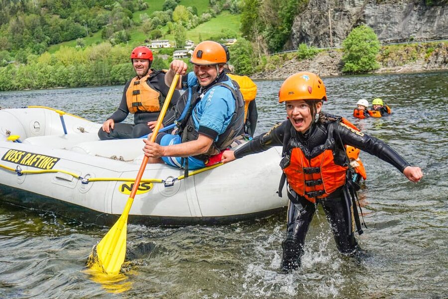 Voss: Family Rafting on the Vosso River - Evanger Lake Finish, Refreshments, and the Next-Step Mood
